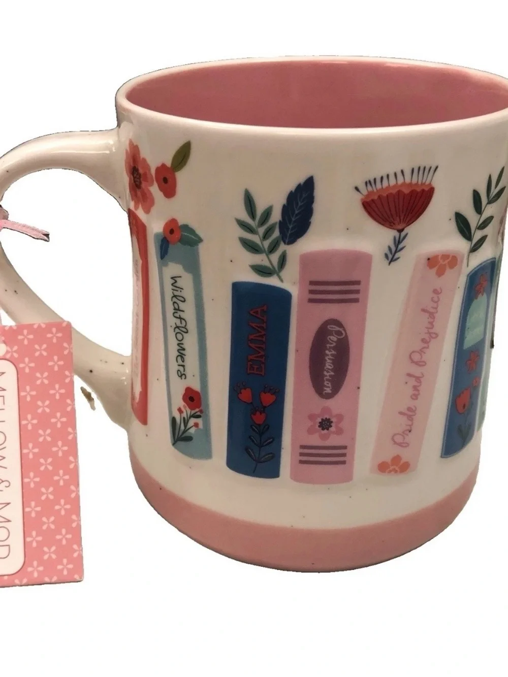 Mellow & Mod Jumbo 21 fl oz Bookish Ceramic Mug Classic Literature Books NWT